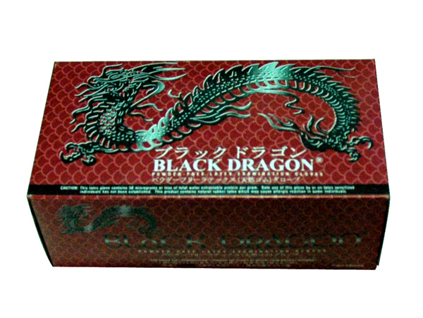 BLACK DRAGON POWDER-FREELATEX EXAMINATIONGLOVE S-M-L 进口黑龙无粉手套 S-M-L